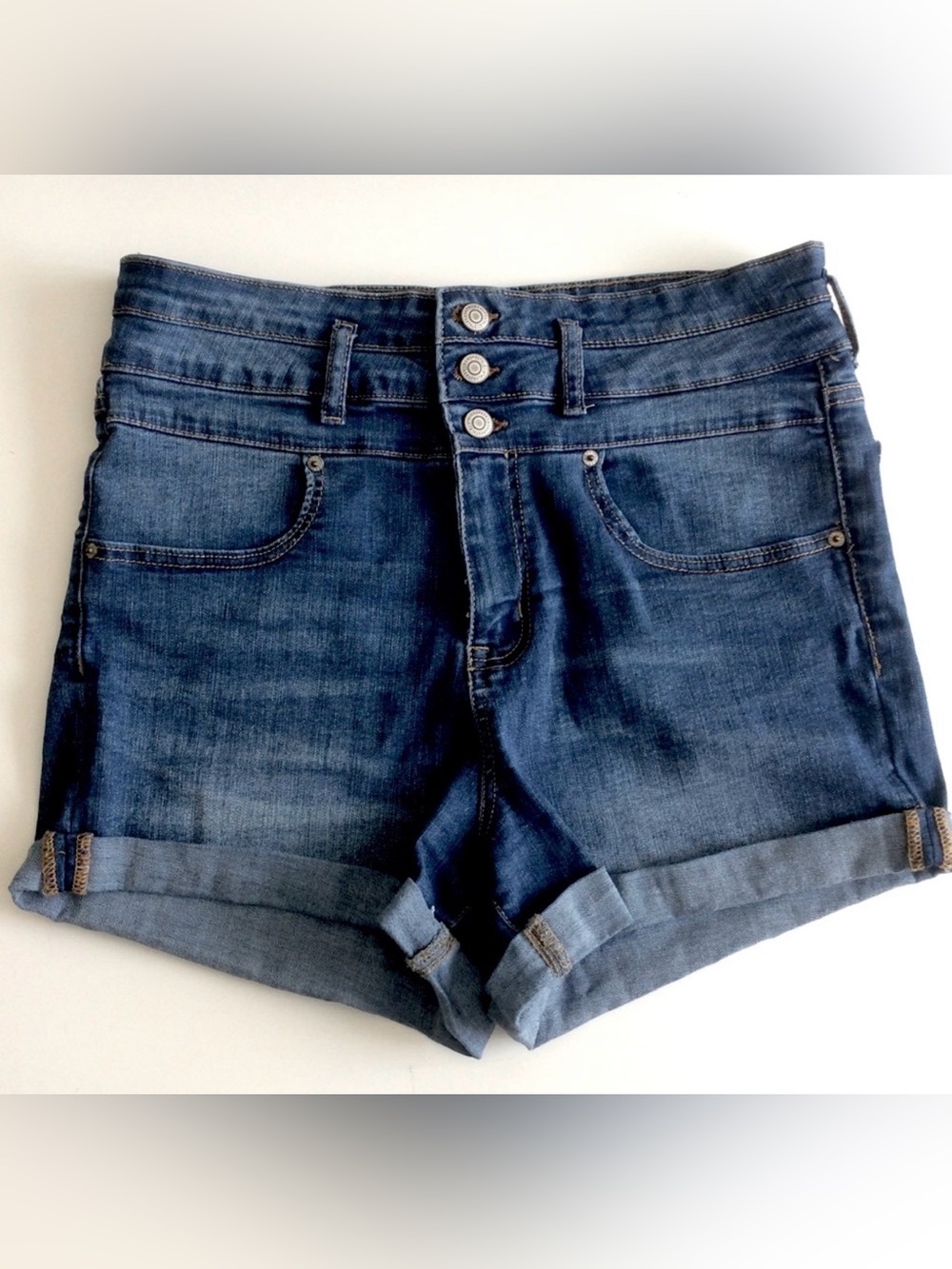 Aero Super High Rise Denim Cuffed Midi Sz 14